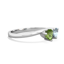 Peridot Sweethearts 14K White Gold ring R5260