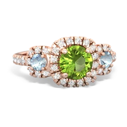 Peridot Regal Halo 14K Rose Gold ring R5350