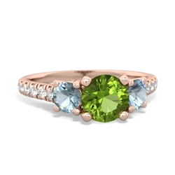 Peridot Pave Trellis 14K Rose Gold ring R5500