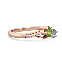 Peridot Infinity Pave Two Stone 14K Rose Gold ring R5285