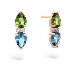 Peridot Bowtie Drop 14K Rose Gold earrings E0865