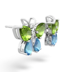 Peridot Butterfly 14K White Gold earrings E2215