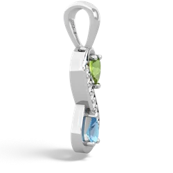 Peridot Diamond Infinity 14K White Gold pendant P5390