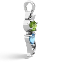 Peridot Kitten 14K White Gold pendant P5780