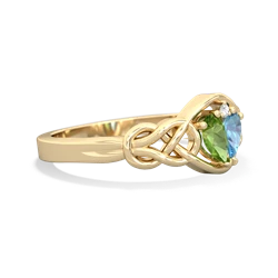 Peridot Celtic Love Knot 14K Yellow Gold ring R5420