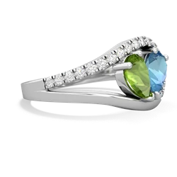 Peridot Nestled Heart Keepsake 14K White Gold ring R5650