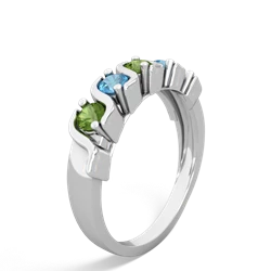 Peridot Anniversary Band 14K White Gold ring R2089