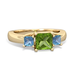 Peridot Three Stone Trellis 14K Yellow Gold ring R4015