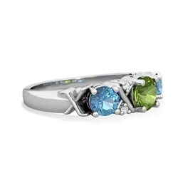 Peridot Hugs And Kisses 14K White Gold ring R5016