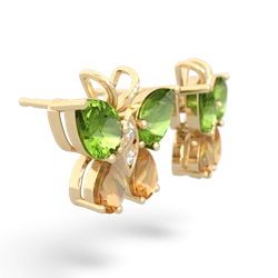 Peridot Butterfly 14K Yellow Gold earrings E2215