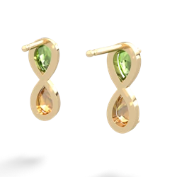 Peridot Infinity 14K Yellow Gold earrings E5050