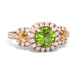 Peridot Regal Halo 14K Rose Gold ring R5350