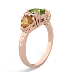 Peridot Antique Style Three Stone 14K Rose Gold ring R2186