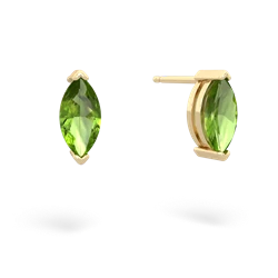 Peridot 8X4mm Marquise Stud 14K Yellow Gold earrings E1701