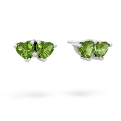 Peridot Sweethearts 14K White Gold earrings E5260