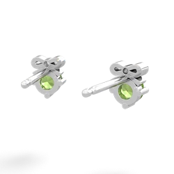 Peridot Diamond Bows 14K White Gold earrings E7002