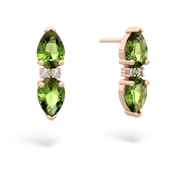 Peridot Bowtie Drop 14K Rose Gold earrings E0865