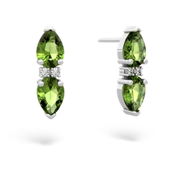 Peridot Bowtie Drop 14K White Gold earrings E0865