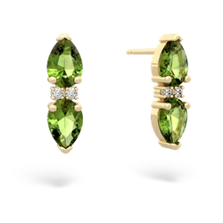 Peridot Bowtie Drop 14K Yellow Gold earrings E0865