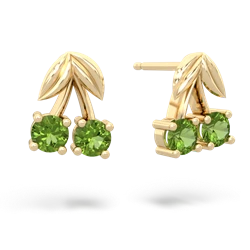 Peridot Sweet Cherries 14K Yellow Gold earrings E7001