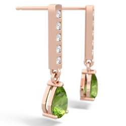 Peridot Art Deco Diamond Drop 14K Rose Gold earrings E5324