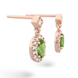 Peridot Antique-Style Halo 14K Rose Gold earrings E5720