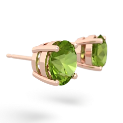 Peridot 8Mm Round Stud 14K Rose Gold earrings E1788