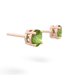 Peridot 5Mm Round Stud 14K Rose Gold earrings E1785