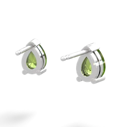 Peridot Teardrop Stud 14K White Gold earrings E1793