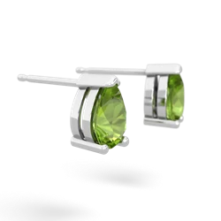 Peridot Teardrop Stud 14K White Gold earrings E1793