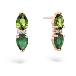 Peridot Bowtie Drop 14K Rose Gold earrings E0865