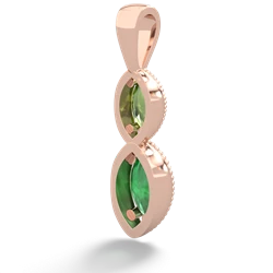 Peridot Antique-Style Halo 14K Rose Gold pendant P5700