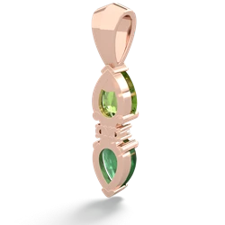 Peridot Bowtie Drop 14K Rose Gold pendant P0865