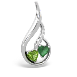 Peridot Keepsake Curves 14K White Gold pendant P5450