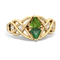 Peridot Keepsake Celtic Knot 14K Yellow Gold ring R5300