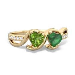 Peridot Side By Side 14K Yellow Gold ring R3090