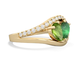 Peridot Nestled Heart Keepsake 14K Yellow Gold ring R5650