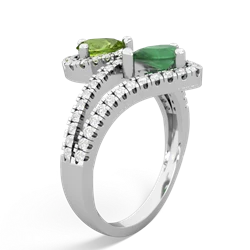 Peridot Diamond Dazzler 14K White Gold ring R3000