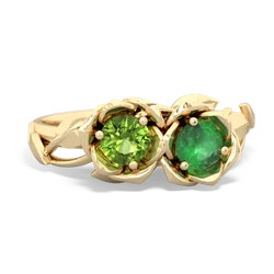 Peridot Rose Garden 14K Yellow Gold ring R5510