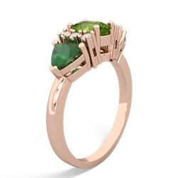 Peridot Antique Style Three Stone 14K Rose Gold ring R2186