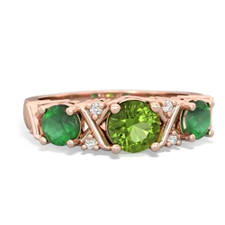 Peridot Hugs And Kisses 14K Rose Gold ring R5016