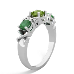 Peridot Hugs And Kisses 14K White Gold ring R5016