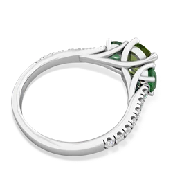 Peridot Pave Trellis 14K White Gold ring R5500