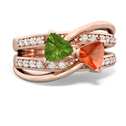 Peridot Bowtie 14K Rose Gold ring R2360