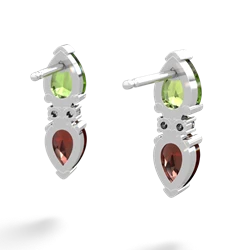 Peridot Bowtie Drop 14K White Gold earrings E0865