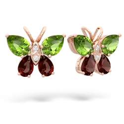 Peridot Butterfly 14K Rose Gold earrings E2215