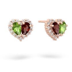 Peridot Halo 14K Rose Gold earrings E7008