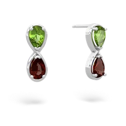 Peridot Infinity 14K White Gold earrings E5050