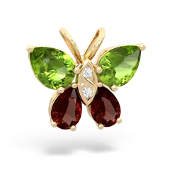 Peridot Butterfly 14K Yellow Gold pendant P2215