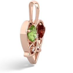 Peridot Celtic Trinity Heart 14K Rose Gold pendant P5331